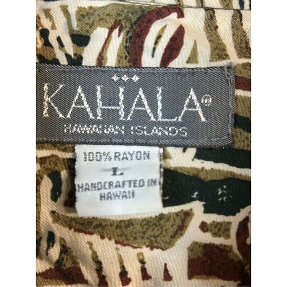 Kahala Mens Button Down Hawaiian Shirt Size Large Pocket Short Sleeve (8337) - Picture 4 of 6